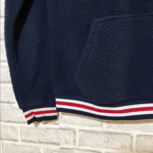 Fila Dark Blue Fleece Hoodie with Red and White Accents, boys size XL 14-16 - Picture 5 of 8